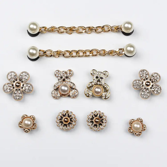 10pcs Bling Bear Shoe Charms for Crocs - Gift Set